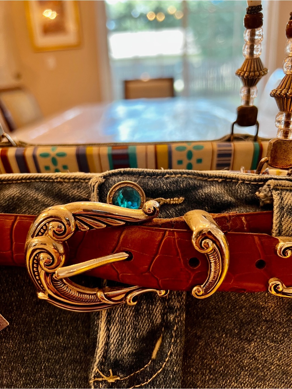 Original Bootie Bags Handmade Denim Western Purse Beaded Handles Rare - Picture 13 of 17